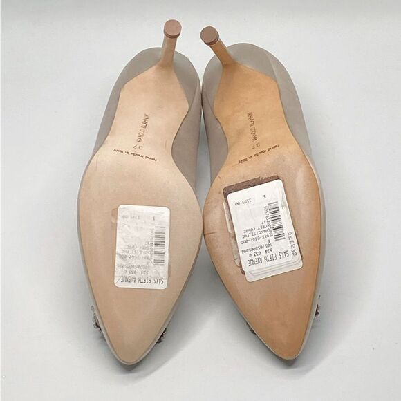 Manolo Blahnik Hangisi 70 Embellished Satin Pumps size 37 - Picture 13 of 14